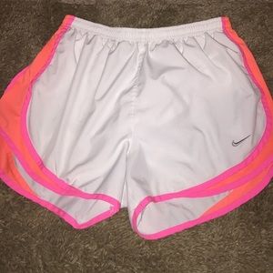 White Pink & Orange Neon Nike Tempo Shorts